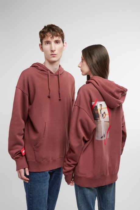 Hoodie Burgundy Hoodie With Harness Driver Print Exclusive Camper