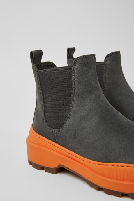 Exclusive Camper Brutus Trek Michelin Dark Gray And Orange Nubuck Ankle Boots For Women