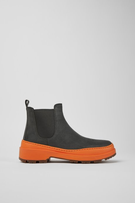 Exclusive Camper Brutus Trek Michelin Dark Gray And Orange Nubuck Ankle Boots For Women