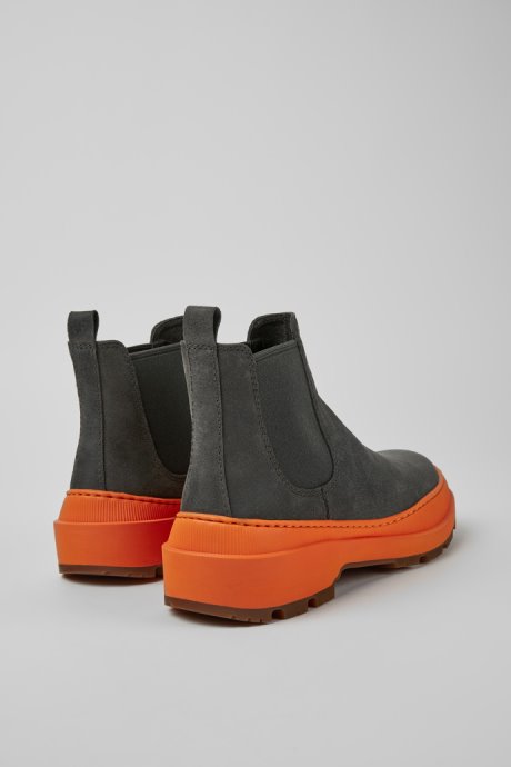 Exclusive Camper Brutus Trek Michelin Dark Gray And Orange Nubuck Ankle Boots For Women