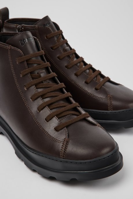 Brutus Dark Brown Leather Ankle Boots For Men Exclusive Camper