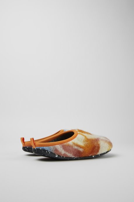 Wabi Orange And Blue Recycled Wool Slippers For Men Exclusive Camper