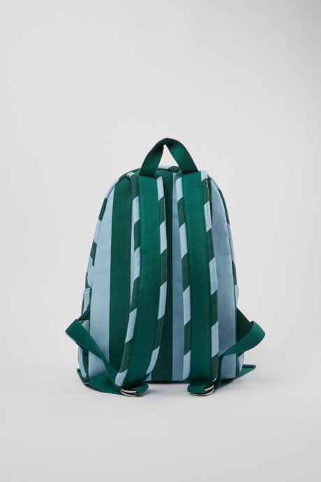 Camper Design Ado Small Blue And Green Recycled Cotton Backpack