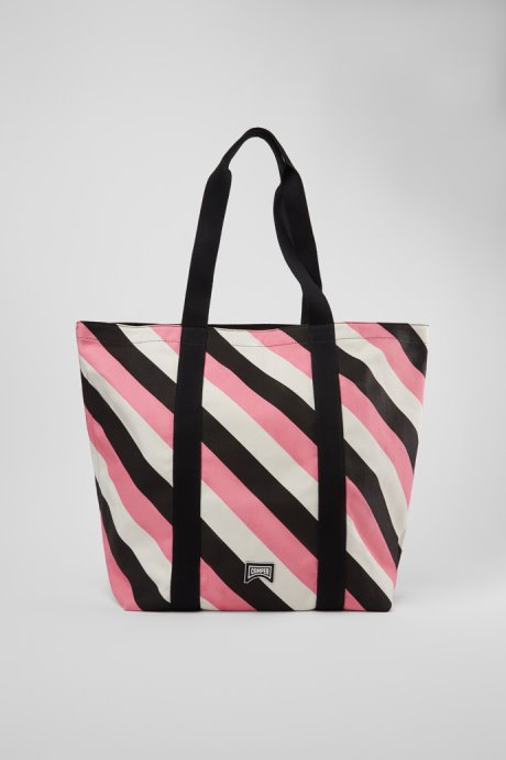 Ado Black Pink And White Recycled Cotton Tote Bag Exclusive Camper