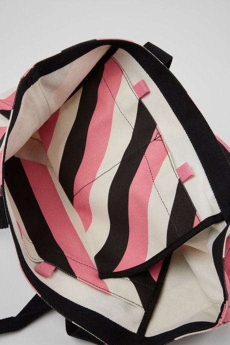 Ado Black Pink And White Recycled Cotton Tote Bag Exclusive Camper