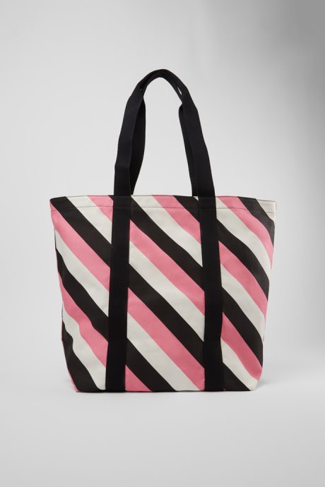 Ado Black Pink And White Recycled Cotton Tote Bag Exclusive Camper