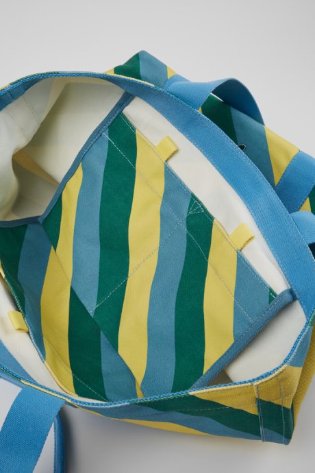 Camper Ado Yellow Blue And Green Recycled Cotton Tote Bag New Arrivals