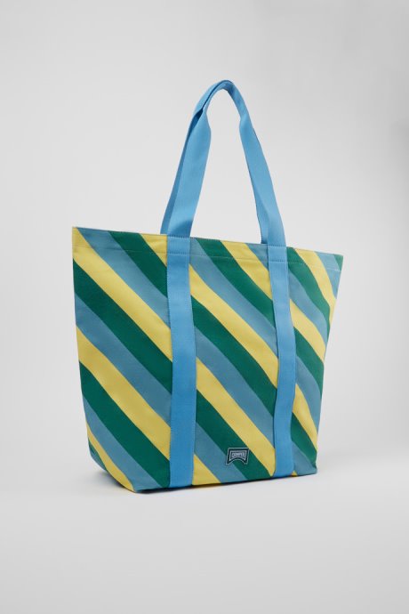 Camper Ado Yellow Blue And Green Recycled Cotton Tote Bag New Arrivals