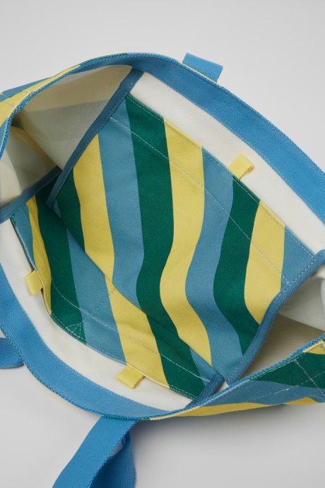 Camper Ado Yellow Blue And Green Recycled Cotton Tote Bag New Arrivals