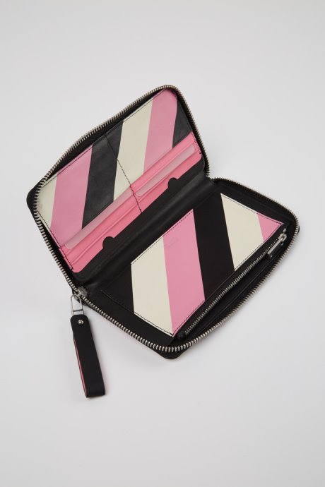 Exclusive Camper Mosa Large Black Pink And White Leather Wallet
