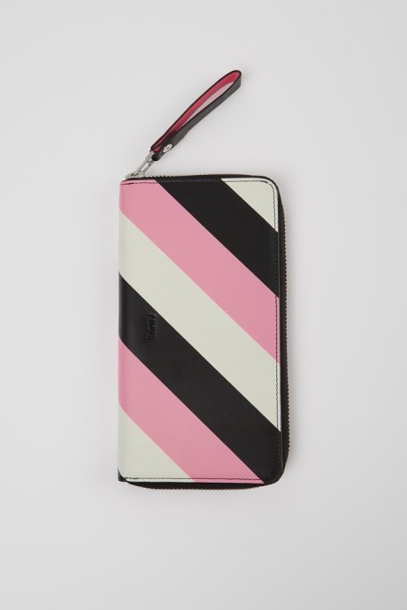 Exclusive Camper Mosa Large Black Pink And White Leather Wallet