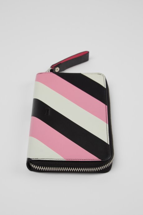 Exclusive Camper Mosa Large Black Pink And White Leather Wallet