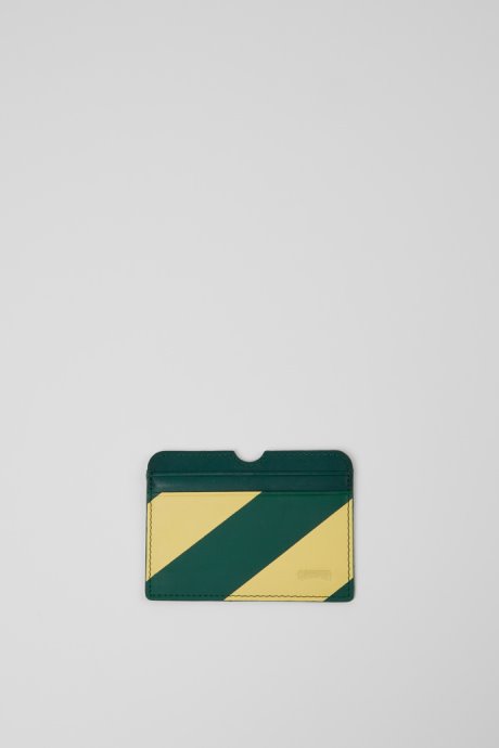 Mosa Green And Yellow Leather Card Case Exclusive Camper