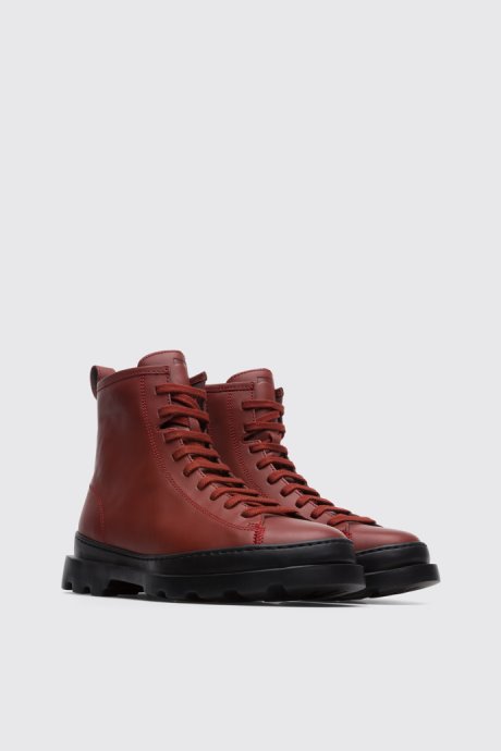Camper Design Brutus Red-Brown Medium Lace Boot For Women