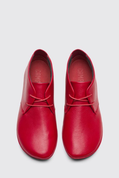 Camper Design Right Red Lace Up Ankle Boot For Women