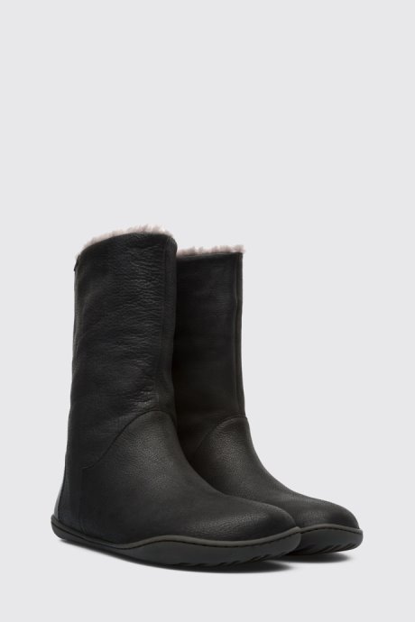 Design Peu Black Boots For Women Camper