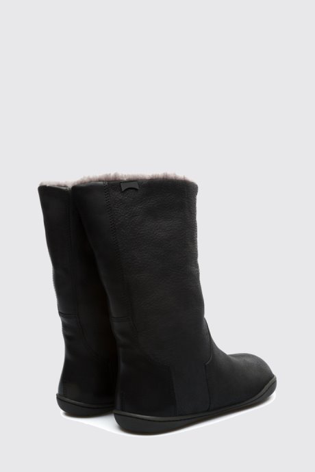 Design Peu Black Boots For Women Camper