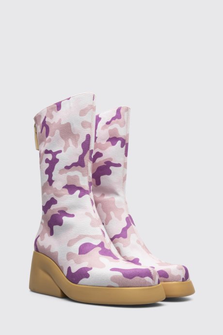Design Ssense & Petra Collins Camouflage High Boots For Women Camper