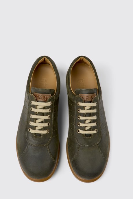 Exclusive Camper Pelotas Green Nubuck Sneakers For Men