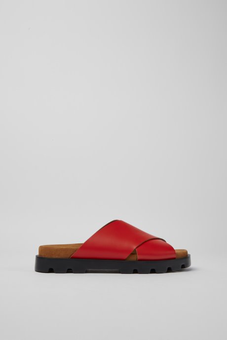 Exclusive Camper Brutus Sandal Red Leather Sandals For Women