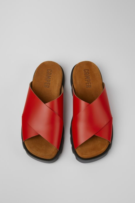Exclusive Camper Brutus Sandal Red Leather Sandals For Women