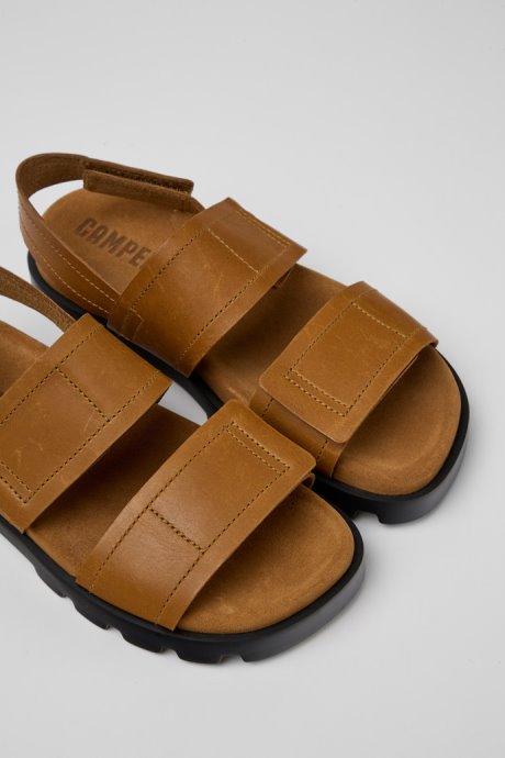 Camper Design Brutus Sandal Brown Leather Sandals For Women