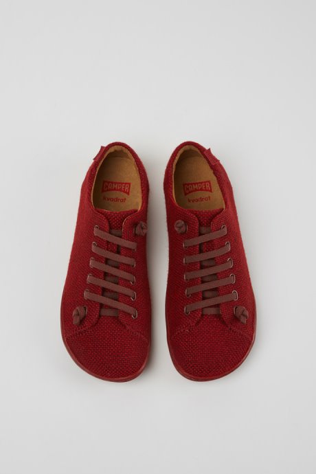 Exclusive Camper Peu Burgundy Wool And Viscose Shoes For Women