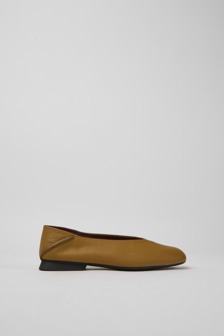 Design Casi Myra Brown Leather Shoes For Women Camper