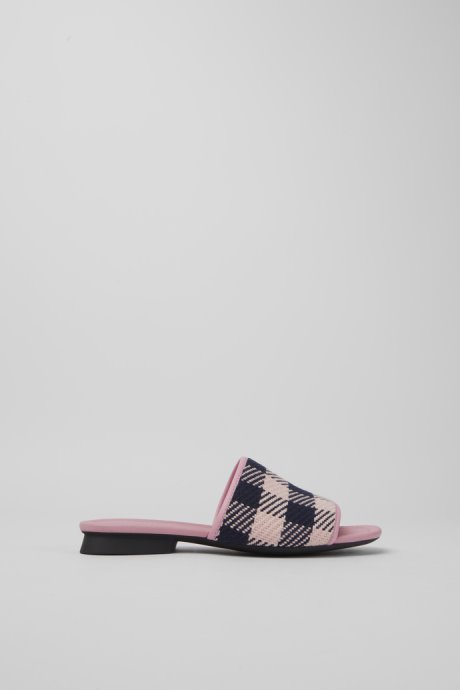 Camper Casi Myra Pink And Black Recycled Cotton Sandals For Women New Arrivals
