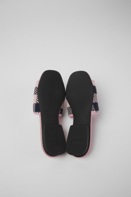 Camper Casi Myra Pink And Black Recycled Cotton Sandals For Women New Arrivals