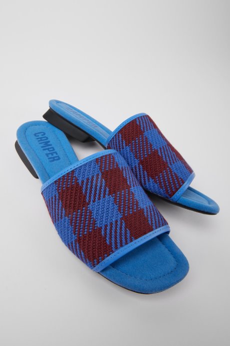 Camper Casi Myra Blue And Burgundy Sandals For Women New Arrivals