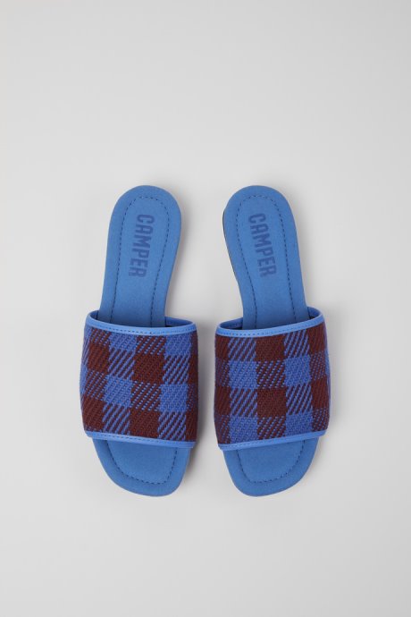 Camper Casi Myra Blue And Burgundy Sandals For Women New Arrivals