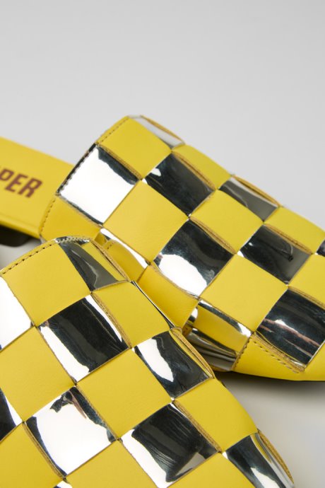 Camper Design Casi Myra Yellow And Silver Shoes For Women