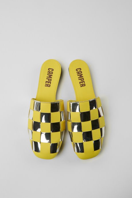 Camper Design Casi Myra Yellow And Silver Shoes For Women
