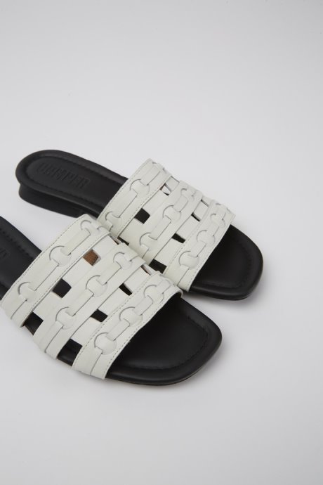 Camper Casi Myra White Leather Sandals For Women New Arrivals