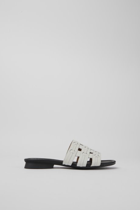 Camper Casi Myra White Leather Sandals For Women New Arrivals