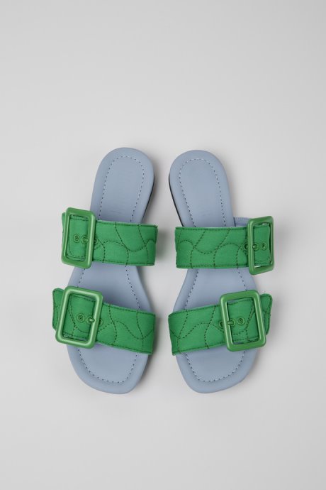 Camper Design Casi Myra Green Recycled Pet Sandals For Women
