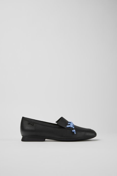 Camper Design Casi Myra Black And Blue Leather Loafers For Women