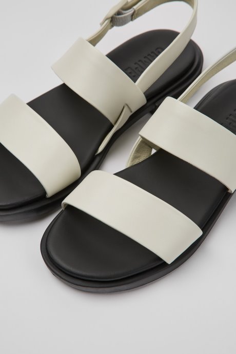 Camper Edy White Leather Sandals For Women New Arrivals
