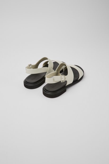 Camper Edy White Leather Sandals For Women New Arrivals