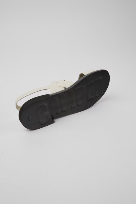Camper Edy White Leather Sandals For Women New Arrivals