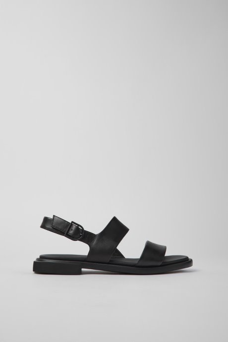 Camper Edy Black Leather Sandals For Women New Arrivals