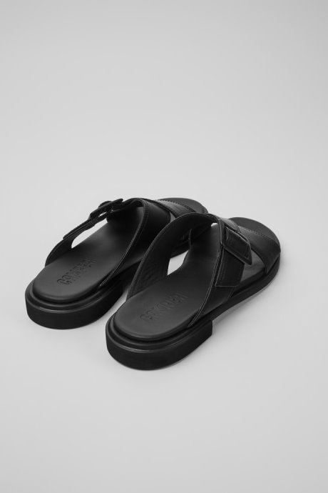 Edy Black Leather Sandals For Women Exclusive Camper
