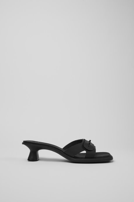 Dina Black Leather Sandals For Women Exclusive Camper