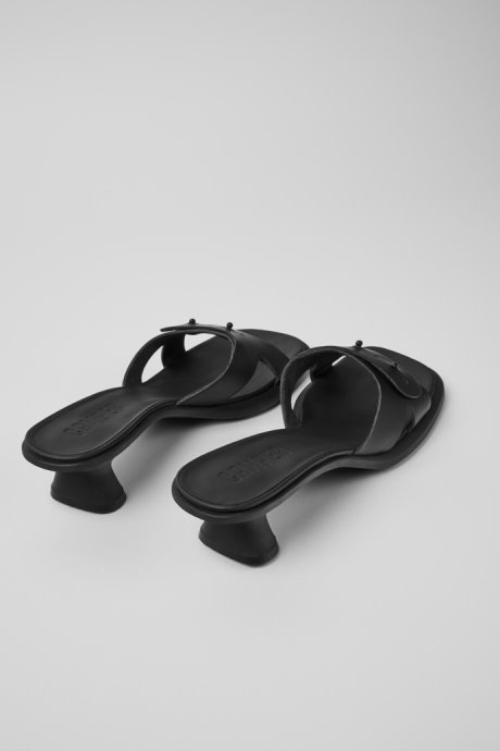 Dina Black Leather Sandals For Women Exclusive Camper