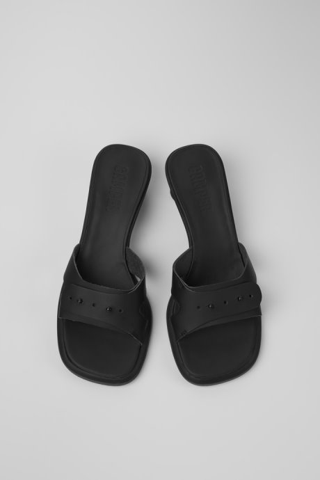 Dina Black Leather Sandals For Women Exclusive Camper