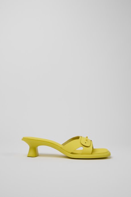 Camper Dina Yellow Leather Sandals For Women New Arrivals