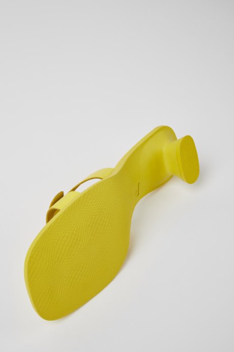 Camper Dina Yellow Leather Sandals For Women New Arrivals