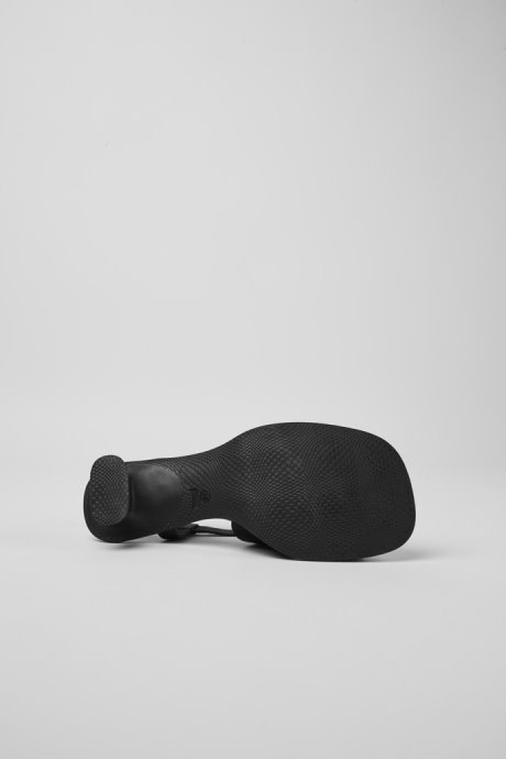 Design Dina Black Leather Sandals For Women Camper