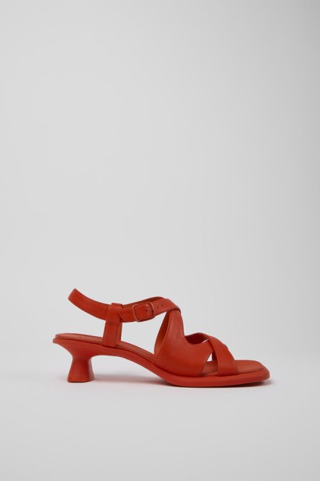 Camper Design Dina Red Leather Sandals For Women